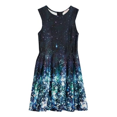 bluezoo Girls' navy galaxy print dress